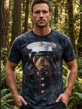 The Mountain US Marine Shirt Black